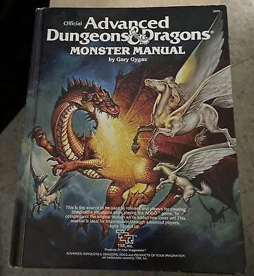 TSR AD&D 4th Ed Monster Manual (2nd Cover Orange Spine) Fait + • $20