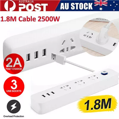 3USB Charging Power Board 3 Way Outlet Socket Charger Surge Protector Powerboard • $16.89