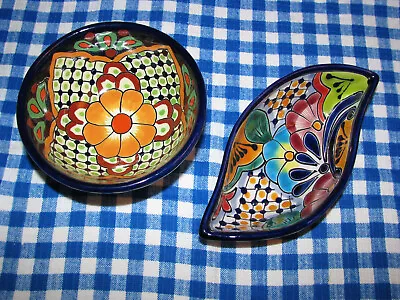 Two NEW Bright Floral Mexican Salsa/Dip Bowls • $20