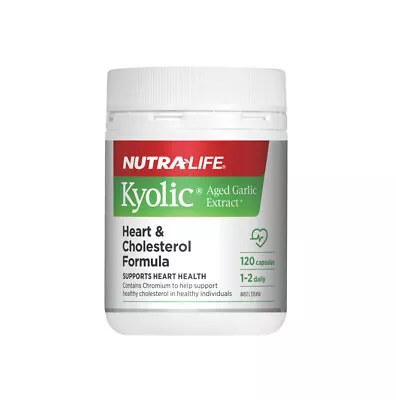 Nutra-Life Kyolic Aged Garlic Extract Heart & Cholesterol Formula 120 Capsules • $44.95