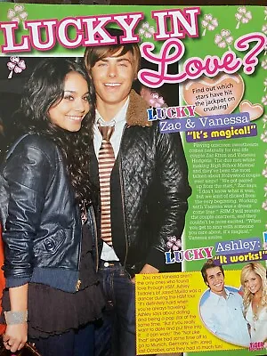 Zac Efron Vanessa Hudgens Miley Cyrus Double Full Page Vintage Pinup • $1.99