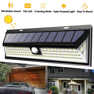 LED Solar Power PIR Motion Sensor Wall Light Outdoor Yard Garden Lamp Waterproof • $19.99