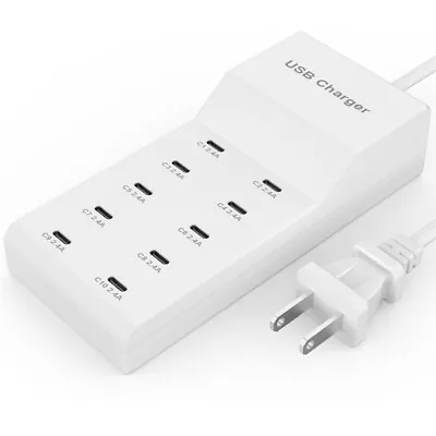 New 10 Ports Multi USB C Charger Type-C Fast Charging Station Adapter For IPhone • $16.99