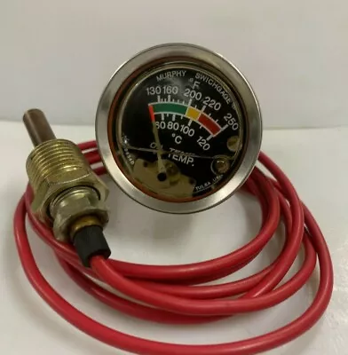 MURPHY SWICHGAGE P/N 10-35-0193 Temperature Gauge 120 Deg C 250 Deg F • $95