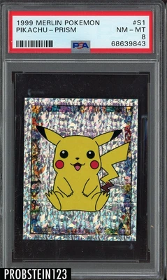 $1.25 • Buy 1999 Merlin Pokemon #S1 Pikachu - Prism PSA 8 NM-MT