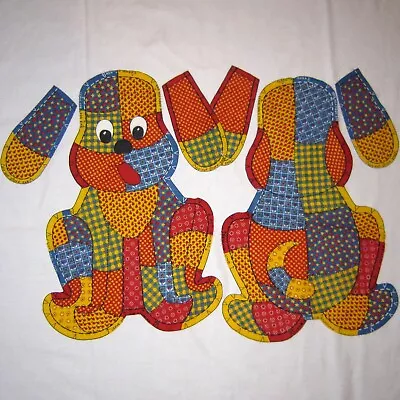 Vintage Cut Patchwork Puppy Dog Cut-N-Sew Fabric Panel Calico Pillow Doll Toy • $18.98