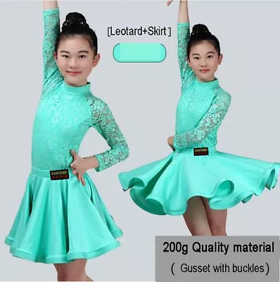 New Girls Latin Dance Skirt Ballroom Skirts Kid Child Latin Dance Split Dress • $47.86