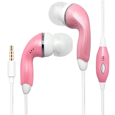 Pink Universal 3.5mm Earphones Remote Control W/ Mic. Handsfree Stereo Headset  • $8.07