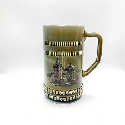 Vintage Wade Stein Mug Cup Irish Porcelain Beer Tankard Ireland Green Tower • $38