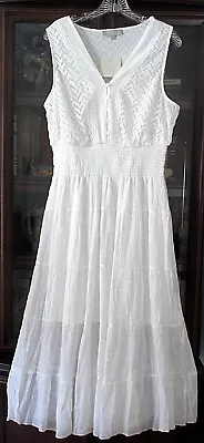 $29.99 • Buy NWT J Gee White Peasant Tiered Lace Bodice Flowy Romantic Boho Dress 1X 3X