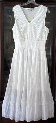 $29.99 • Buy NWT J Gee White Peasant Tiered Lace Bodice Flowy Romantic Boho Dress 1X 3X