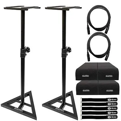 Clutch CL-MS2 Adjustable Height Heavy Duty Studio Monitor Speaker Stands & Foam • $91.40