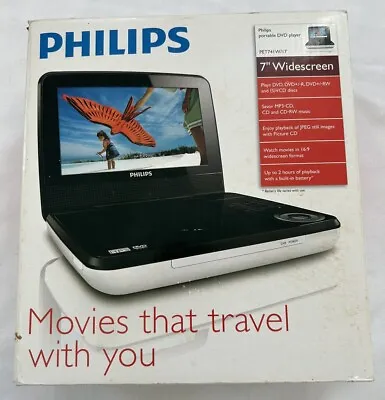 NEW Philips PET741W Portable DVD Player - 7  Widescreen Display. Open Box • $59.99