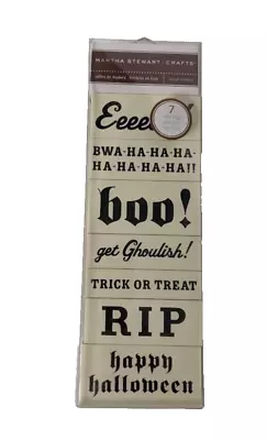 NEW EK Martha Stewart Crafts Wood Mount Stamps Halloween 7 Spooky Phrases Words • $11