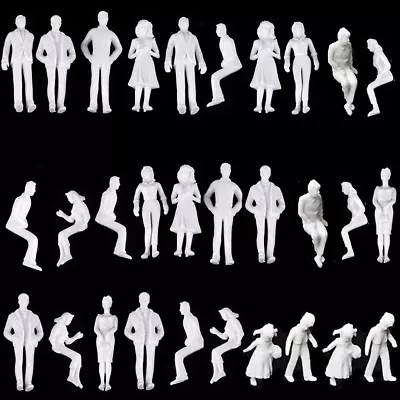 30Pcs Unpainted Tiny People Figures 1:25 Scale Model Trains Architectural O Scal • $20.45