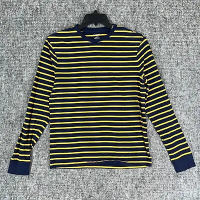 J Crew Shirt Men's M Washed Nautical Stripes Pullover Long Sleeves Blue Yellow • $16.12