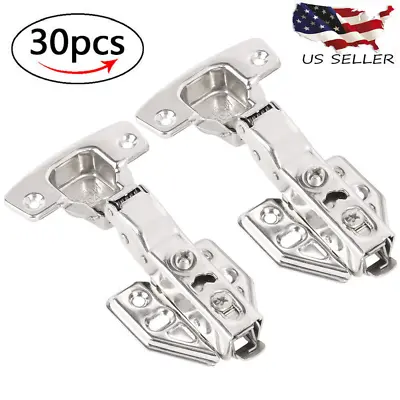 30pcs 1/2  OVERLAY Hydraulic Soft Close Compact Cabinet Cupboard Door Hinges • $24.99