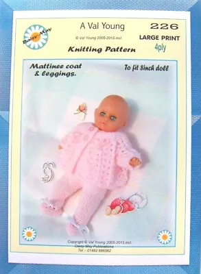 3 DOLLS KNITTING PATTERNS No 224 225 226 For An 8 Inch Doll. By Val Young • £4.99