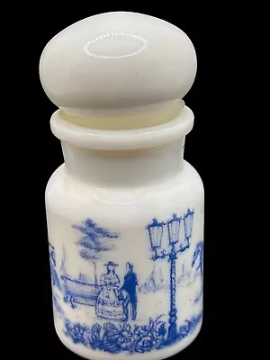 Vintage Milk Glass Apothecary  Spice Jar  Made In Belgium Free Shipping • $16