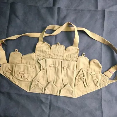 Chicom Chinese T56 7.62  五六式  Chest Rig Ammo Pouch Bandolier Khaki 1969 • $45.99