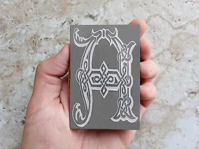 Custom Engraved St Steel Credit Debit Card Holder RFID Blocking Case Celtic Text • $39.99