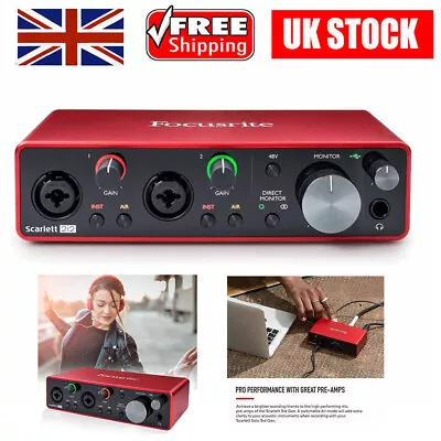 Focusrite Scarlett 2i2 3rd Gen USB Audio Interface Hot • £113.18