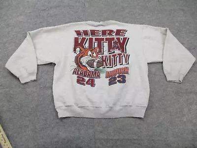 VINTAGE Alabama Crimson Tide Sweater Mens Large Gray Auburn Tigers 90s 1996 • $39.96