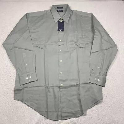 Nautica Shirt Mens 17 34/35 Green Button Up Long Sleeve Adult New Casual • $21.21