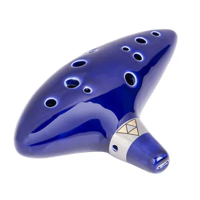 12 Hole Ocarina Ceramic Alto C Vessel Flute Blue Legend Of Zelda Instrument • $12.10