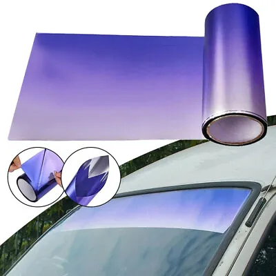 Car Window Sun Visor Strip Tint Film Front Windshield UV Shade DIY Banner Purple • $3.97