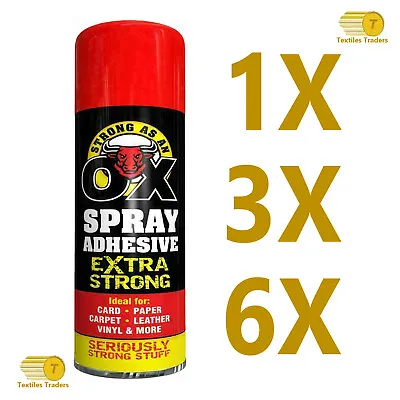 £7.95 • Buy 500ml SAAO HEAVY DUTY Spray Adhesive Glue For Carpet Tile Craft Fabric - 3037