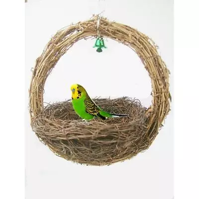 Natural Rattan Bird Swing Toy For Parrot Cockatoo Macaw African Grey Budgie • £7.14