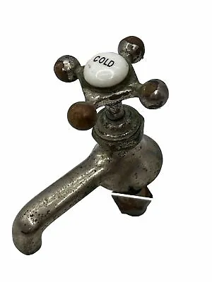 Antique Cold Brass Sink Valve Bath Faucet Fixture Basin Tap Spigot Steampunk • $24.99