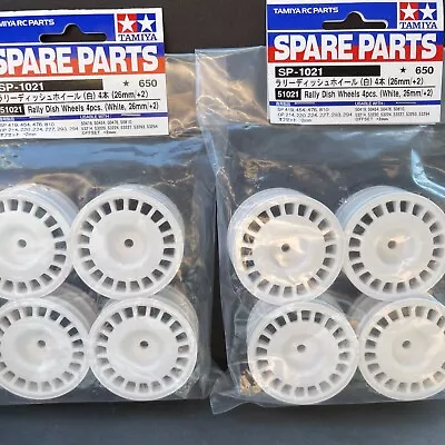 Tamiya SP1021 51021 Rally Dish Wheels 4pcs. 26mm Offset +2 White X 2 Packages • $19.50