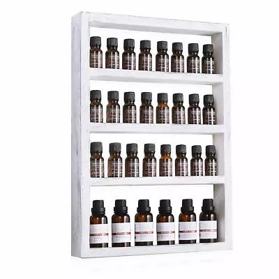 4 Tier Wall Mounted Wooden Display Shelf Rack For Essential Oils Nail Polish • $20.99