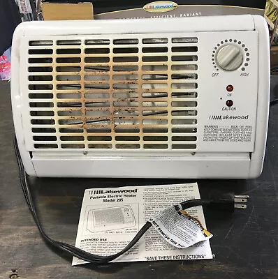 Lakewood Electric Radiant Heater 205 Space Fan Forced Milk House • $12.99