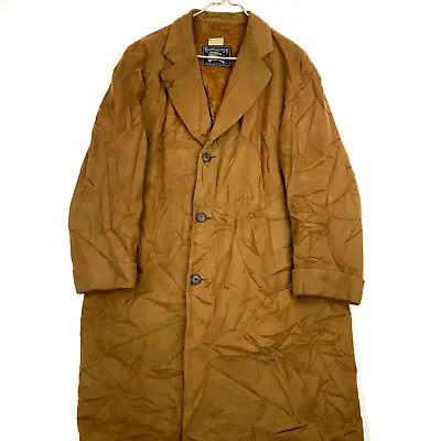 Vintage Burberry Cashmere Pea Coat Jacket Size Medium Brown Made England • $131.74