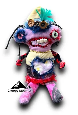 Voodoo Spirit Doll OOAK Creepy Mountain Monster Dolls Poppet Zombie 12” Handmade • $21