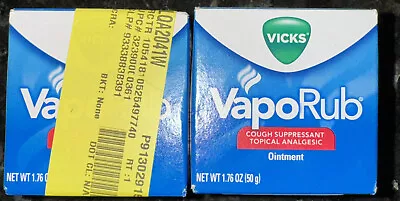 2 Boxes Vicks VapoRub Ointment & Cough Suppressant 1.76 Oz Regular • $10.99