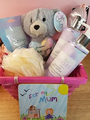 Ladies Pamper Hamper Birthday Present Mothers Day Gift Basket Face & Body Teddy  • £12.95