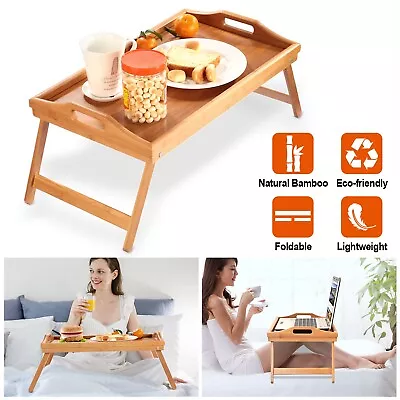 Bamboo Folding Lap Serving Tray Desk Bed Tea Food Breakfast Dinner TV Table • $28.02