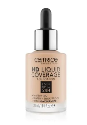 CATRICE COSMETICS HD Liquid Coverage Foundation 30ml  Mattifying030 Sand Beige  • £12.75