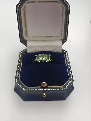 Very Rare Merelani Mint Garnet And Diamond 9k White Gold Ring Size O • £75