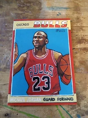 Basketball Art Card Print Of Michael Jordan 87 - 88 • $4