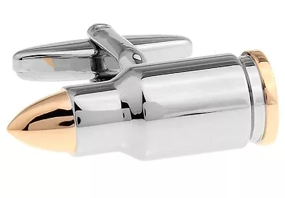 Bullet Cufflinks 2 Tone Military NRA DEA Wedding Fancy Gift Box Free Ship USA • $17.97