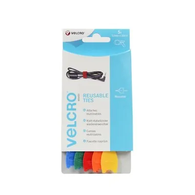  VELCRO Brand One-Wrap Reusable Ties 12 Mm X 20 Cm - Multi-Colour Pack Of 5  • £4.95