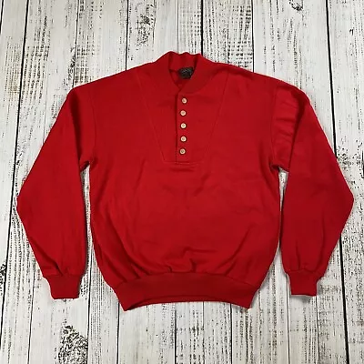 Vtg Country Touch Acrylic Sweater Mens Xl Shawl Collar Long Sleeve Pockets Red • $29.99