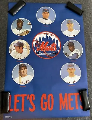 Vintage 1969 Team Poster New York Mets MLB Seaver Let’s Go Mets Renselaar RARE • $75