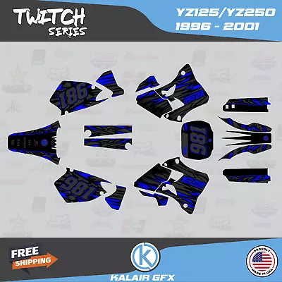 Graphics Kit For Yamaha YZ250 YZ125 (1996-2001) YZ 250 YZ 125 Twitch- Dark Blue • $87.99