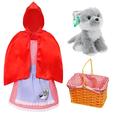 Childs Little Red Riding Hood Costume With Basket World Book Day Fancy Dress • £13.99